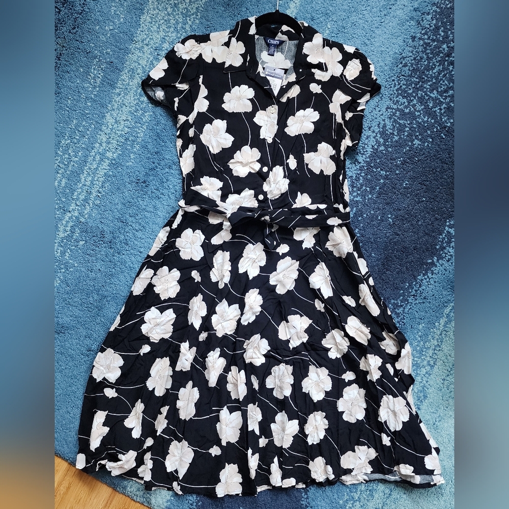 Chaps Black Floral Dress